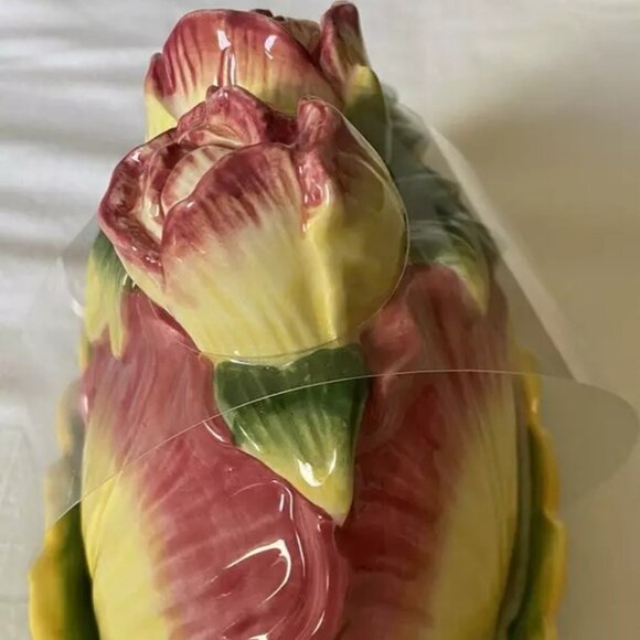 Corner Ruby Botanical Collection Roses Flower Multicolor Butter Dish Ceramic NEW - Picture 8 of 11